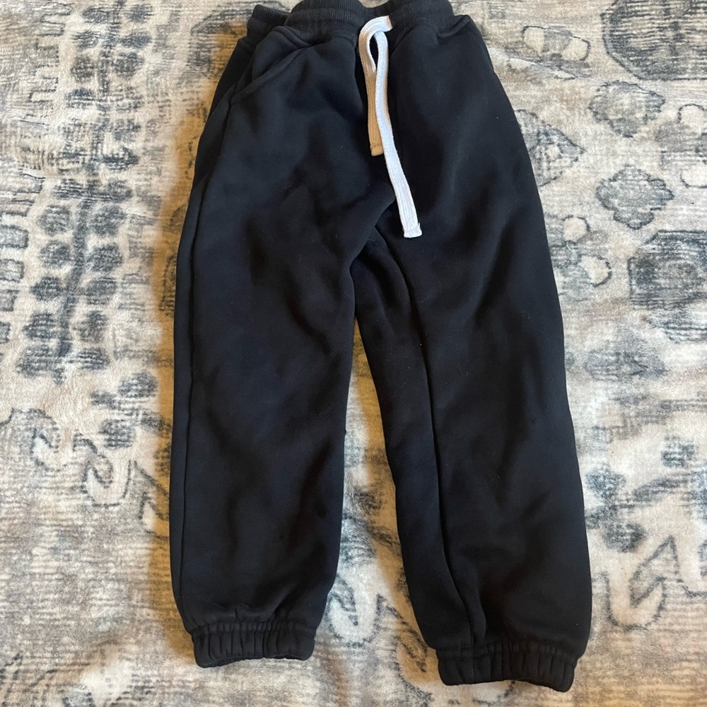 Little Bipsy Black Joggers with Elastic Cuffs and Drawstring